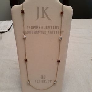 Ann Taylor Tortoise Shell Crystal gold necklace